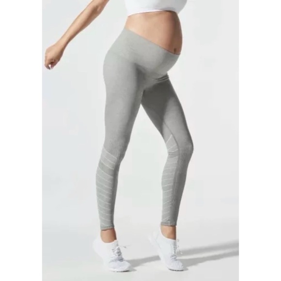 BLANQI Grey Sport Support Maternity Athletic Contour Leggings Sz Small - Picture 2 of 13